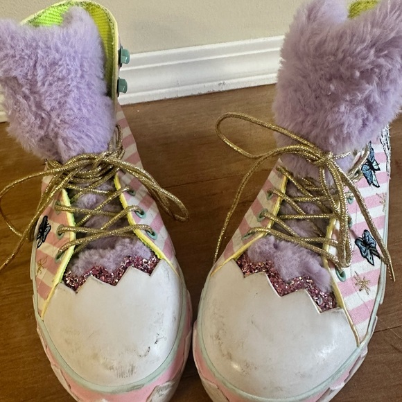 Irregular Choice Purple Fluffy Kitty Sneakers Size 37. - Picture 3 of 4